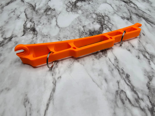 Photo showing orange side pocket tool holder