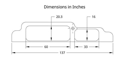 Dimensional drawing of the tool holder openings