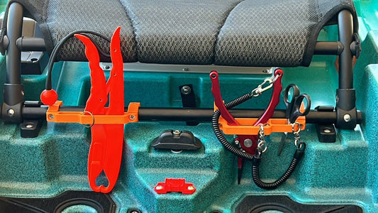 Photo of two tool holders mounted to the seat