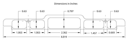 Dimensional drawing in inches