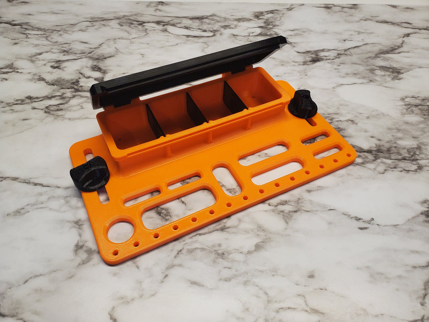photo of the rail mount tool holder at an angle