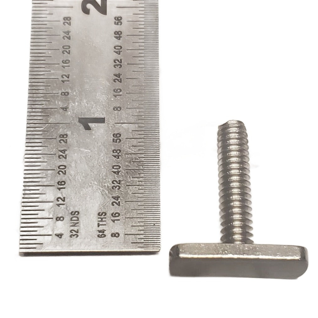 photo showing the thread of the t-bolt is 1 inch long